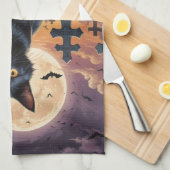 Whiskers van het Heksenuur - Black Cat Theedoek (Quarter Fold)