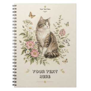 Whiskers & Wildflowers Botanisch Katnotitieboek Notitieboek