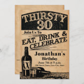 Whiskey 30th Birthday Invitation Kaart (Voorkant / Achterkant)