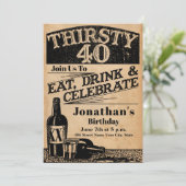 Whiskey 40th Birthday Invitation Kaart (Staand voorkant)