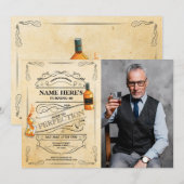Whiskey 50e 60e Mannen Foto Verouderd tot Perfecti Kaart (Voorkant / Achterkant)