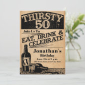Whiskey 50th Birthday Invitation Kaart (Staand voorkant)