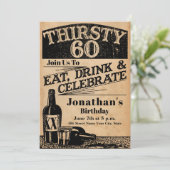 Whiskey 60th Birthday Invitation Kaart (Staand voorkant)