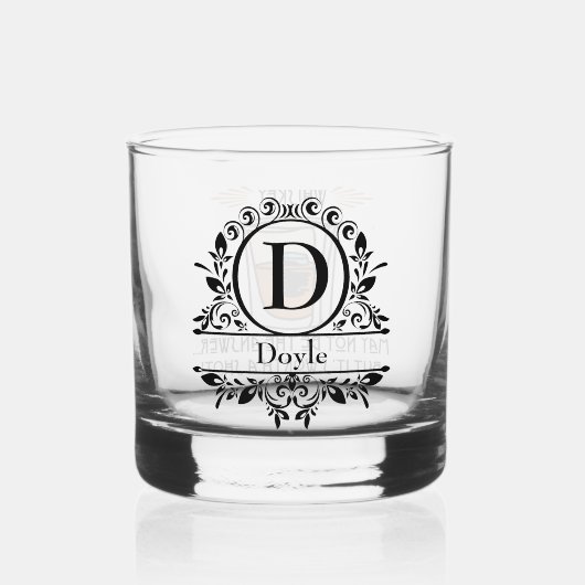 "Whiskey" Aangepaste Monogram Whisky Glas (Achterkant)
