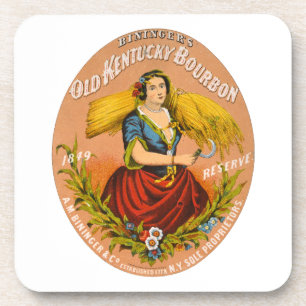 Whiskey Adverteren label, rond 1860. Bier Onderzetter