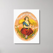 Whiskey Adverteren label, rond 1860. Canvas Afdruk (Voorkant)