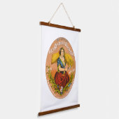 Whiskey Adverteren label, rond 1860. Hangend Wandkleed (Gebogen)