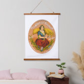 Whiskey Adverteren label, rond 1860. Hangend Wandkleed (Slaapkamer)