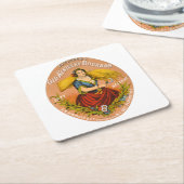 Whiskey Adverteren label, rond 1860. Kartonnen Onderzetters (Schuin)