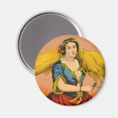 Whiskey Adverteren label, rond 1860. Magneet (Voorkant / Achterkant)