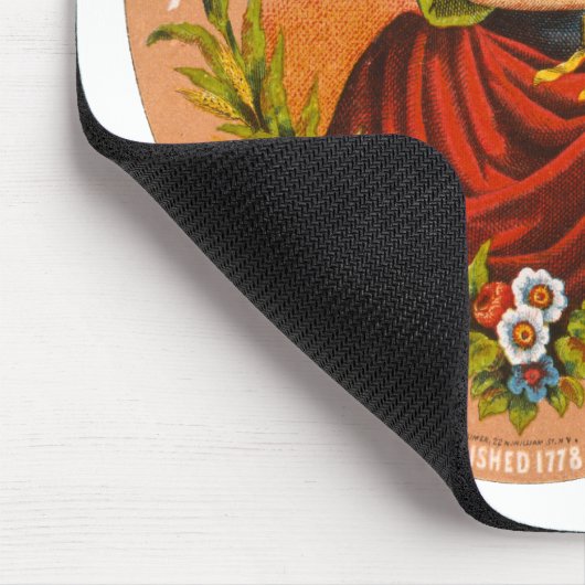 Whiskey Adverteren label, rond 1860. Muismat (Hoek)