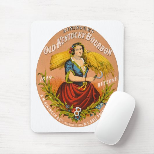 Whiskey Adverteren label, rond 1860. Muismat (Met muis)