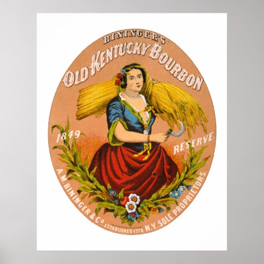Whiskey Adverteren label, rond 1860. Poster (Voorkant)