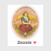 Whiskey Adverteren label, rond 1860. Sticker (Vel)