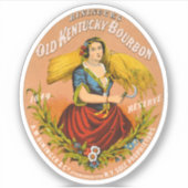 Whiskey Adverteren label, rond 1860. Sticker (Voorkant)