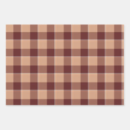 Whiskey and Livid Brown Plaid Inpakpapier Vel
