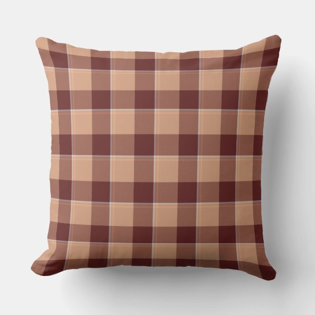 Whiskey and Livid Brown Plaid Kussen (Voorkant)