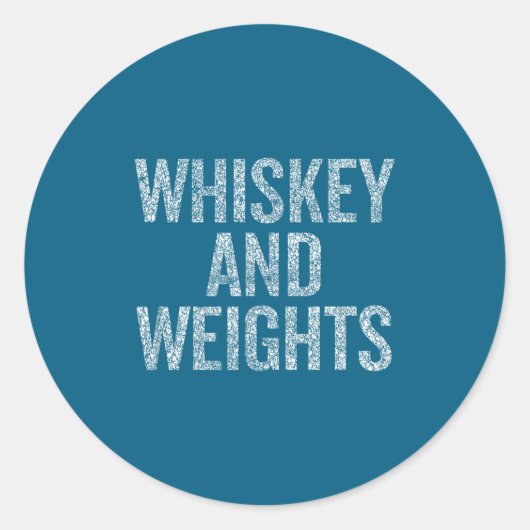 Whiskey And Weights No Carbs Funny Gym Slogan Ronde Sticker (Voorkant)