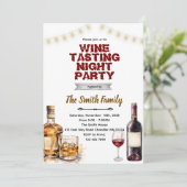 Whiskey and Wine party invitation  Kaart (Staand voorkant)
