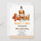 Whiskey and Wings party Invitation Kaart (Voorkant)