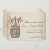 Whiskey Barrel of Wheat Rustic Wedding Invitations Kaart (Voorkant / Achterkant)