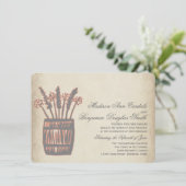 Whiskey Barrel of Wheat Rustic Wedding Invitations Kaart (Staand voorkant)