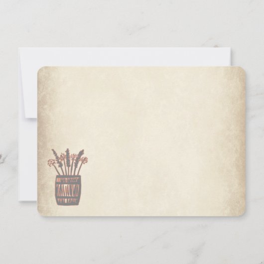 Whiskey Barrel of Wheat Rustic Wedding Invitations Kaart (Achterkant)