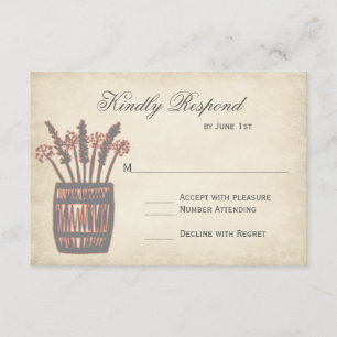 Whiskey Barrel of Wheat Rustic Wedding RSVP-kaarte RSVP Kaartje