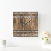 Whiskey Barrel Vierkante Klok (Huis)