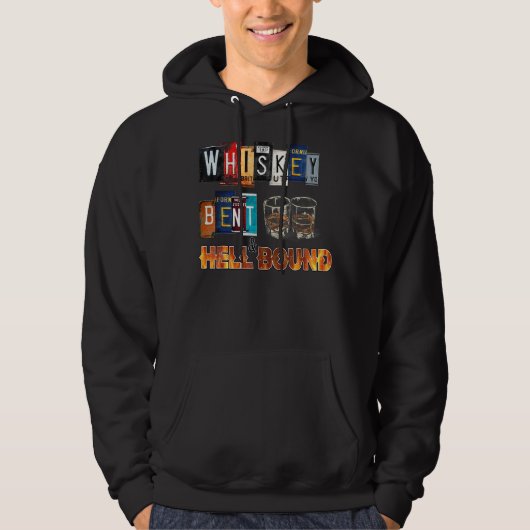 Whiskey Bent and Hellbound Funny Whiskey Bourbon D Hoodie (Voorkant)