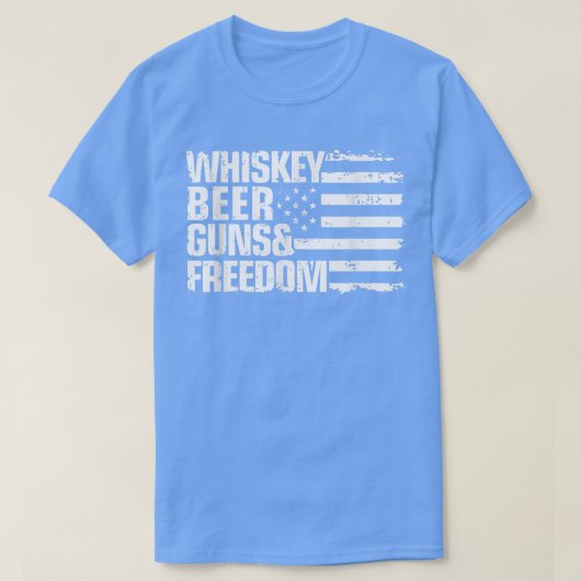 Whiskey Bier Wapens Vrijheid 4 juli Patriottisch T T-shirt (Design voorkant)