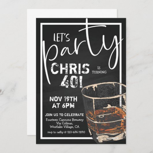 Whiskey Birthday, volwassen verjaardag Kaart (Voorkant / Achterkant)