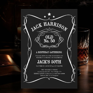 Whiskey Black White Label Oude Nee 50e Verjaardag Kaart