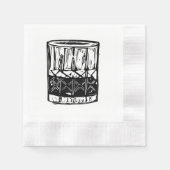 Whiskey Block Print Cocktail Party servetten set (Voorkant)