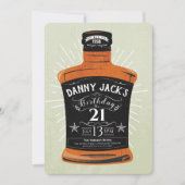 Whiskey Bottle 21st Birthday Party Invite Kaart (Voorkant)