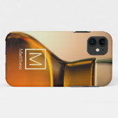Whiskey Bottle Cloese-up with Monogram and Name Case-Mate iPhone Case (Achterkant (horizontaal))