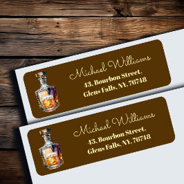Whiskey Bottle Glass Return Address Etiket