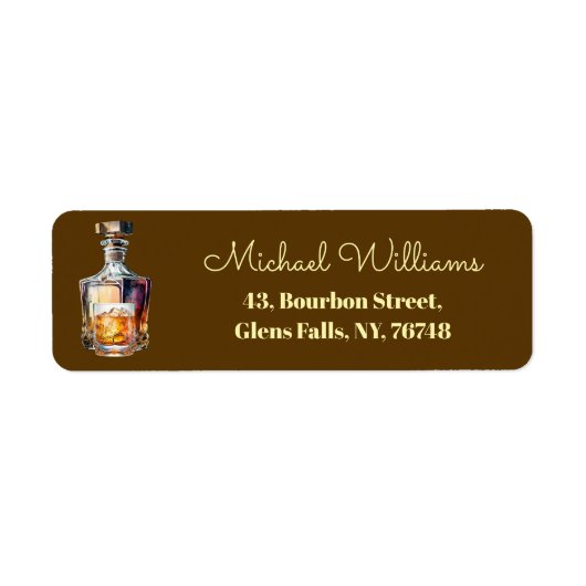 Whiskey Bottle Glass Return Address Etiket (Voorkant)