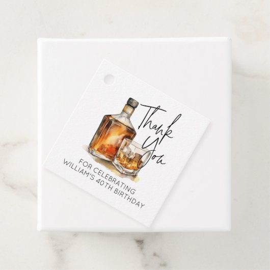 Whiskey Bottle Verjaardag Dank u Label (In situ)