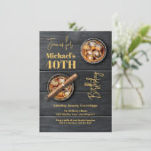 Whiskey Bourbon en sigaar Verjaardag Kaart (Staand voorkant)