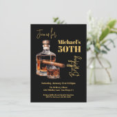 Whiskey Bourbon en sigaar Verjaardag Kaart (Staand voorkant)