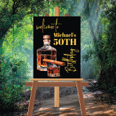 Whiskey Bourbon en sigaar Verjaardag Welkomstbord Poster