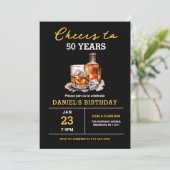 Whiskey Bourbon juicht voor 50 jaar verjaardagsfee Kaart (Staand voorkant)