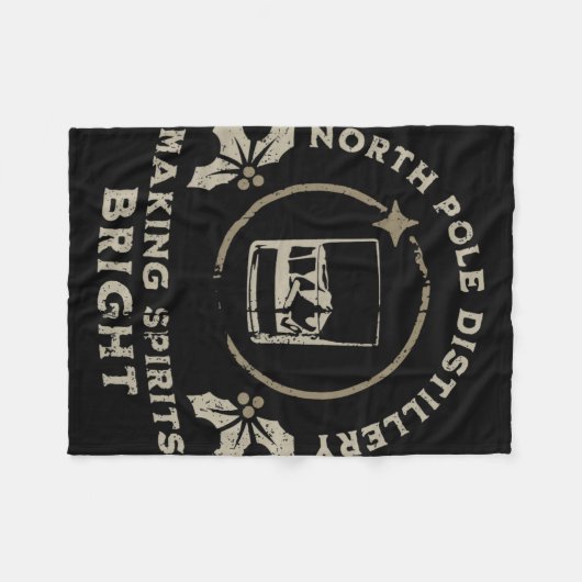 Whiskey Bourbon Making Spirits Bright Funny Christ Fleece Deken (Voorkant (Horizontaal))