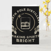 Whiskey Bourbon Making Spirits Bright Funny Christ Kaart (Gele Bloem)