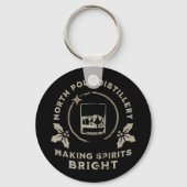 Whiskey Bourbon Making Spirits Bright Funny Christ Sleutelhanger (Voorkant)