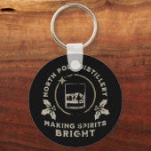Whiskey Bourbon Making Spirits Bright Funny Christ Sleutelhanger (Voorkant)
