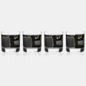 Whiskey Bril - Zwart en Goud Poker Design Whisky Glas (Links)