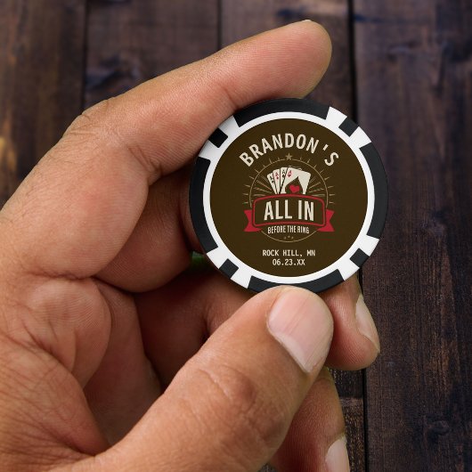 Whiskey Brown Custom Rustic Bachelor Party Poker Chips