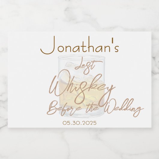 Whiskey Bruiloft Bachelor Likeurfles Etiket (Enkel label)